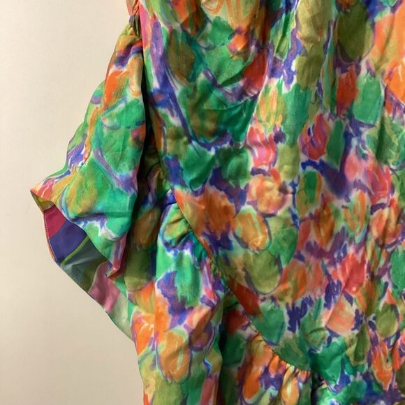 Anthropologie Hope For Flowers Asymmetrical Slim Floral Multicolor Skirt XL‎ - Picture 7 of 16